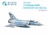 Quinta Studio QD72249 Mirage 2000C 3D-Printed & coloured Interior on decal paper (Modelsvit) 1/72